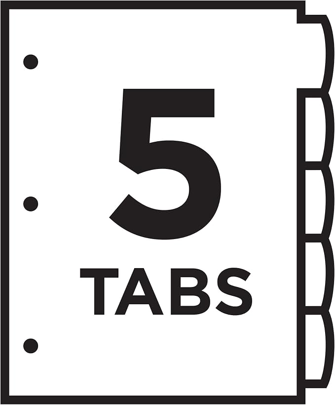 Avery Write & Erase Dividers for 3 Ring Binders, 5 Tabs per Set, Binder - Image 8