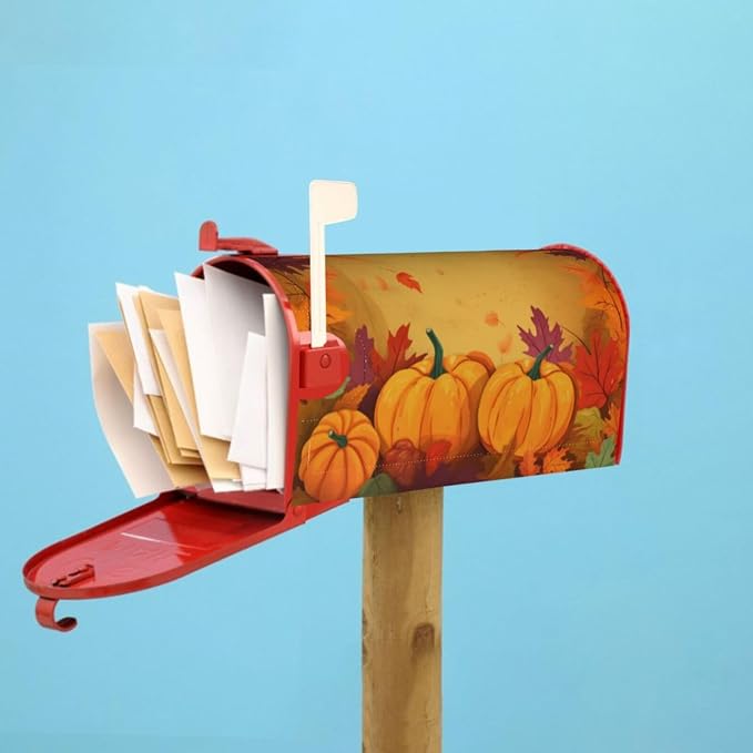 Ouqiuwa Autumn Thanksgiving Pumpkins Welcome Magnetic Mailbox Cover, Fall - Image 6
