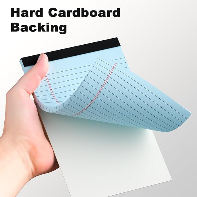 12pcs Small Legal Pads 5x8 Colored Note Pads Paper College Ruled Notepad Clear Print Writing Pads 5 x 8 Legal Pads Perforated Narrow Ruled Pads of Paper (Multicolor)-DeskLoop Office