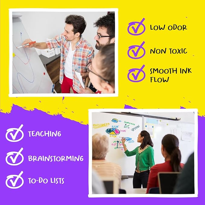 Chalkola Dry Erase Markers Fine Tip | Thin Point Dry Erase White Board Pens - Image 5