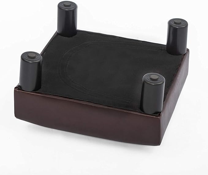Joveco Small Foot Rest Stool Ottoman, 15" Leather Footrest Square Footstool with Non-Skid Plastic Legs, for Chair, Under Desk, Office, Living Room, Brown-DeskLoop Office