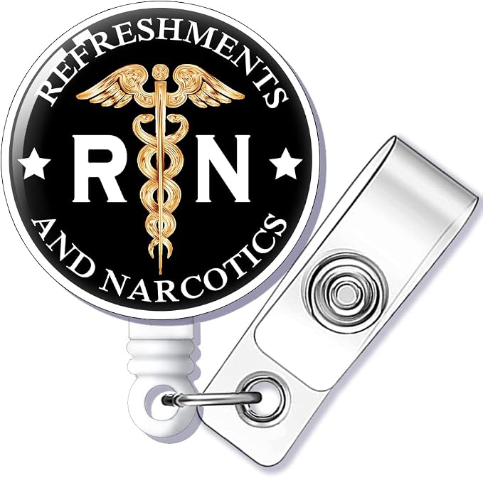 RN Refreshments and Narcotics Badge Reel Retractable by GEYGIE