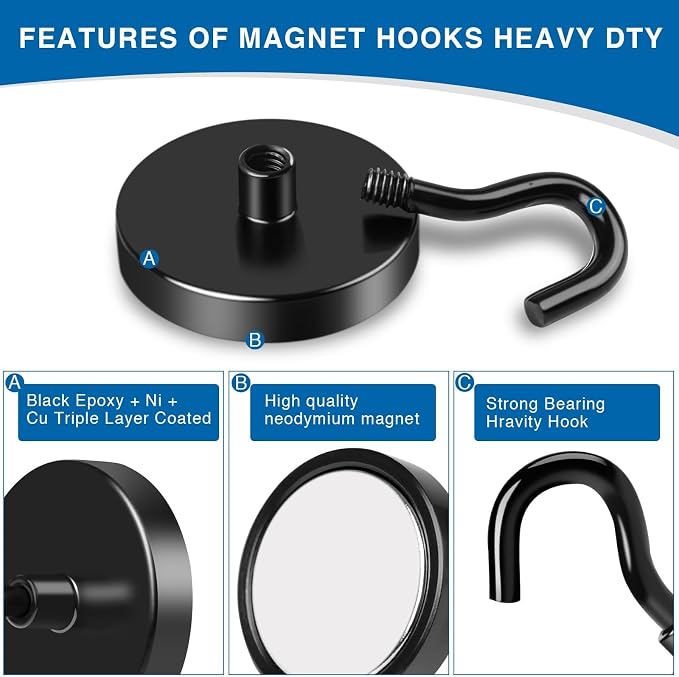 LOVIMAG Magnetic Hooks for Cuise Cabins, 170lbs+ Magnet Hooks Cruise Essentials - Image 4