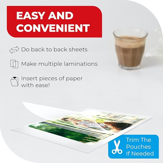 3MIL Thermal Laminating Sheets (200 Count) 9x11.5 inch, Letter Size, Dry-Erase Friendly Laminate Pouches, Compatible with Laminator Machine, Crystal Clear Laminated Finish-DeskLoop Office