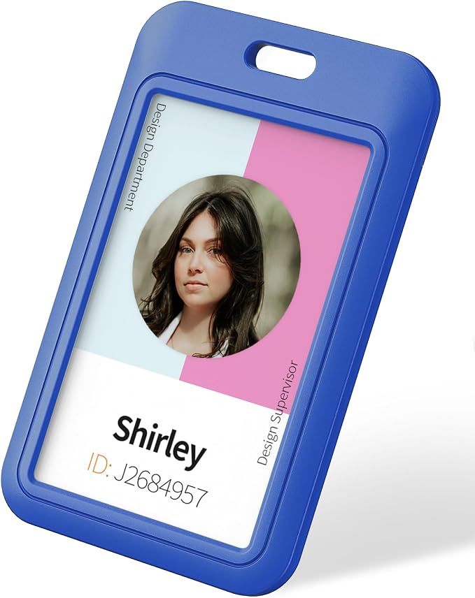 Uniclife 10 Pack Sliding ID Badge Holder Vertical Hard Plastic Case by UnicLife