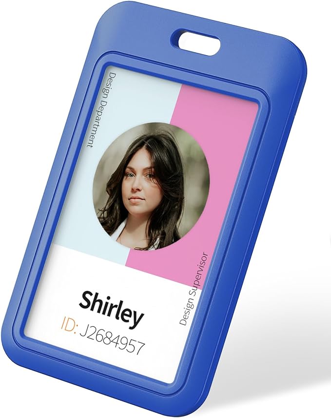 Uniclife 1 Pack Sliding ID Badge Holder Vertical Hard Plastic Case by UnicLife