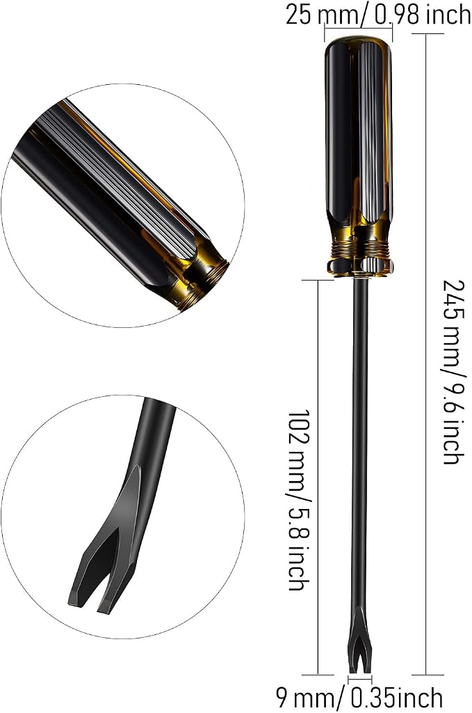 Mudder 3 Packs Tack Lifter 3 mm U Tip Nail Staple Rivet Tack Puller Screwdriver - Image 2