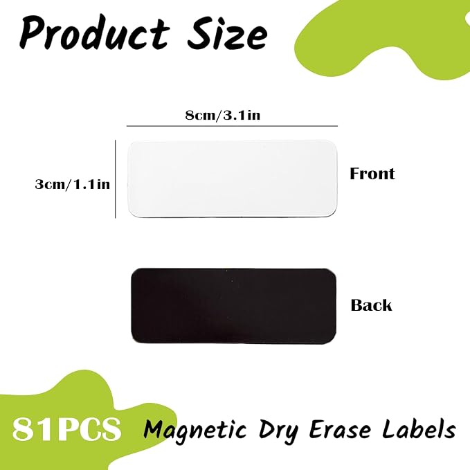 81Pcs Magnetic Dry Erase Labels, 3.1x1.2Inch White Name Tags, Reusable Label Tag - Image 2