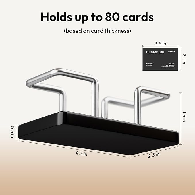NIUBEE Acrylic Business Card Holder: Metal Business Card Display Stand for Desk - Frosted Name Card Organizer for Office, Reception, Desktop (Silver) - 2pack-DeskLoop Office