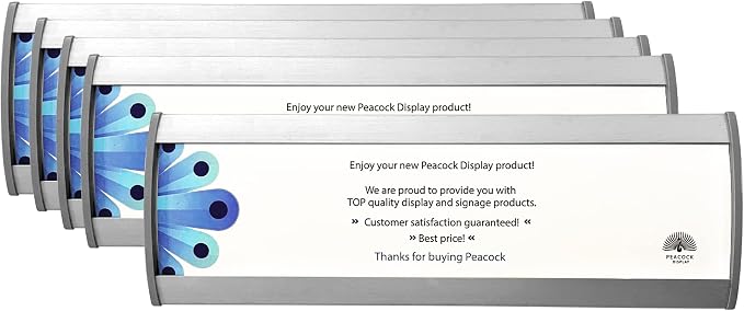Curved Office Business Door Sign Holder | Aluminum Wall Mount Name Plate Holder by PEACOCKDISPLAY