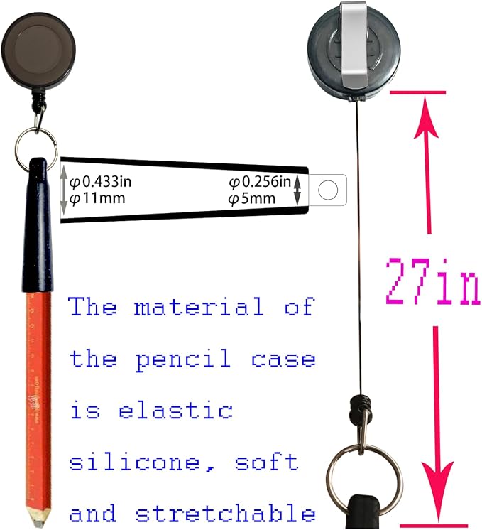 4 Elastic Silicone Pencil Holders, Duty Pull Pen - Image 3