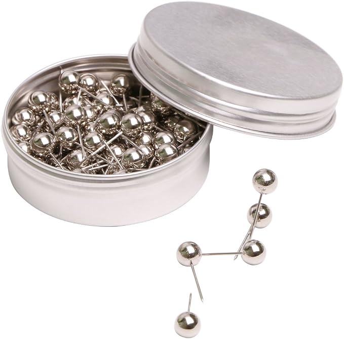 Tupalizy 100PCS 1/4 Inch Small Round Head Map Tacks Pins by Tupalizy