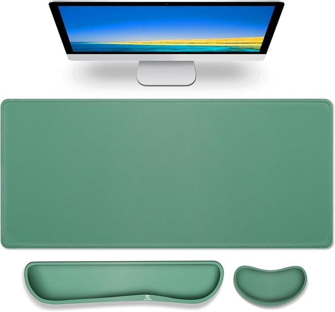 Gimars 4 in 1 Mouse Pad and Keyboard Wrist Rest Set, Large Mouse Pad by Gimars