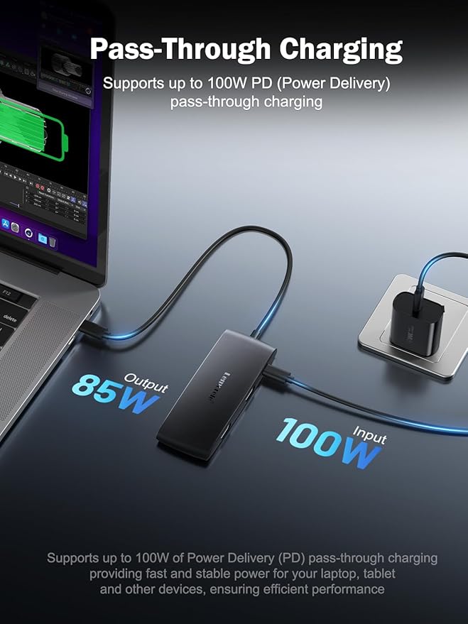 Lemorele Docking Station Dual Monitor 4K 60Hz, 7 in 1 USB C Dongle Multiport Hub Adapter w/2 HDMI + 1 USB 3.0+ 3 USB 2.0+ 1 PD 100W, for MacBook/Dell/HP/Lenovo ThinkPad Type-C Laptop-DeskLoop Office