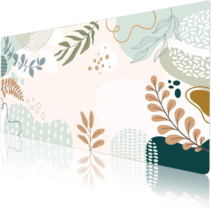 Colorful Star Large Mouse Pad, Abstract Botanical Waterproof Desk Mat, Boho - Image 3