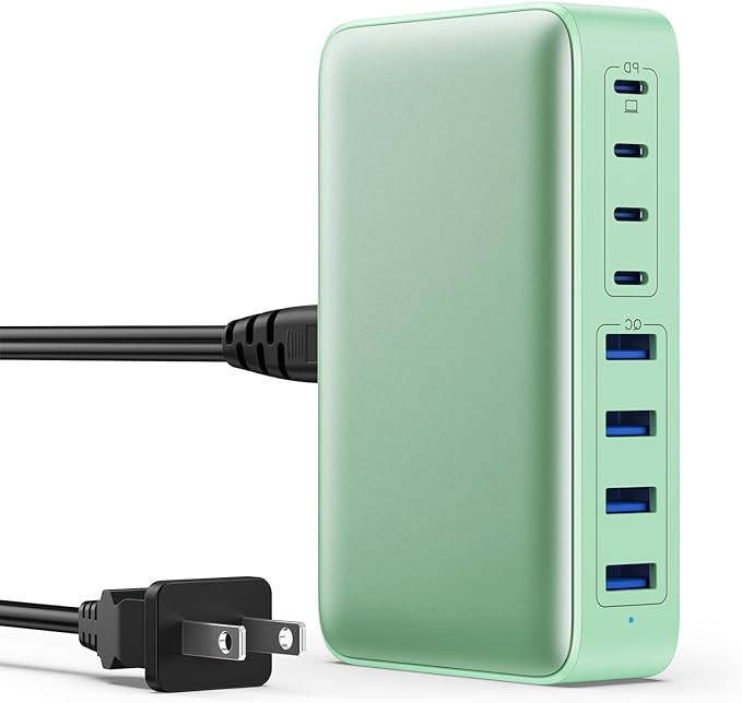 USB C Charger 200W USB C Charger Block GaN III 8-Port Fast Charging Station PD 65W Laptop Charger Adapter Compatible with MacBook Pro/Air,DELL,HP Surface,iPhone 15/14/13,Galaxy S23/22 (G)-DeskLoop Office