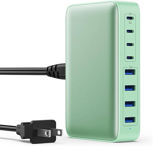 USB C Charger 200W USB C Charger Block GaN III 8-Port Fast Charging Station PD 65W Laptop Charger Adapter Compatible with MacBook Pro/Air,DELL,HP Surface,iPhone 15/14/13,Galaxy S23/22 (G)-DeskLoop Office