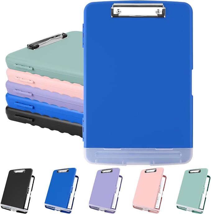 Meiikun Clipboard with Storage, Plastic Clipboards 8.5x11 with Pen Holder by Meiikun