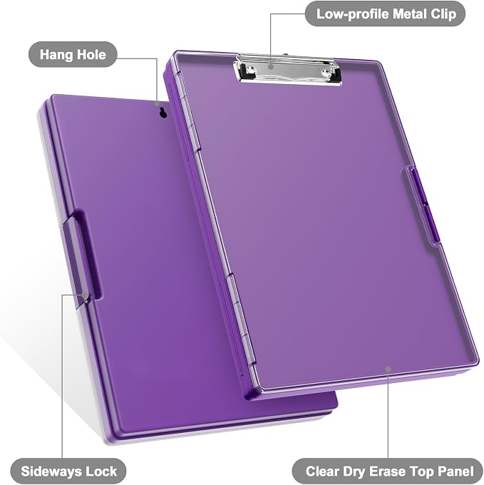 Piasoenc Clipboard with Storage, 8.5 x 11 Clip Boards with 2 Storage - Image 8