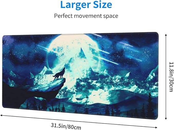 Gaming Mouse Pad Anime Mousepad Large Extended Wolves Gaming Mouse Mat - Image 6