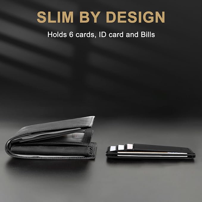 Travelambo Slim Wallet Front Pocket Minimalist Leather RFID Blocking Medium Size - Image 7