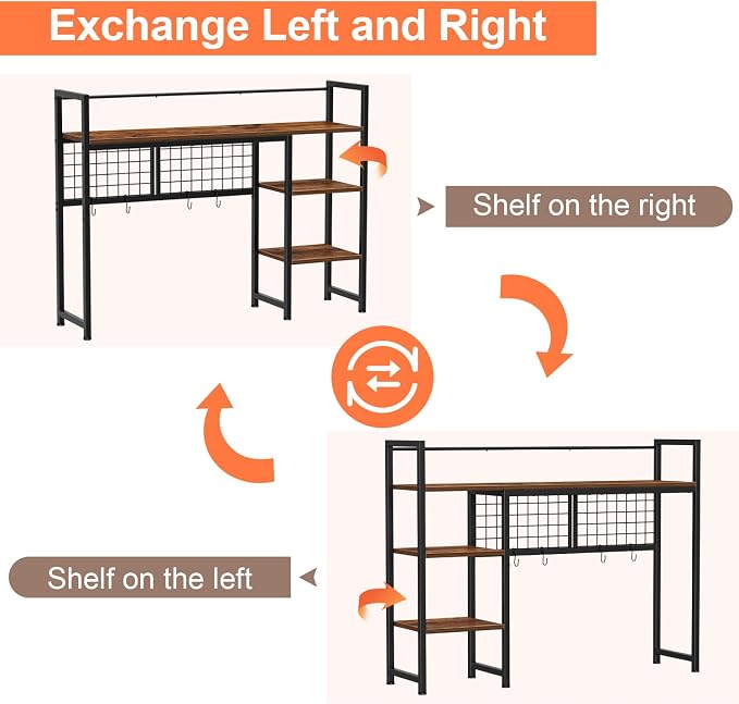 Snughome Desk Shelf, 38.6" Desktop Organizer Shelf, Desk Hutch - Image 9