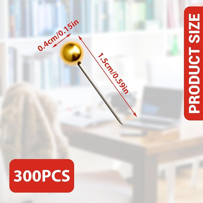300 Pcs Map Push Pins Round Head Tacks Small Thumb Tacks Pushpins - Image 2