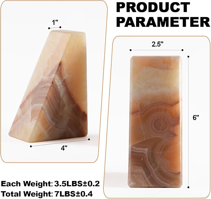 Marble Bookend for Heavy Books, Decorative Bookends for Shelves, Durable and - Image 6
