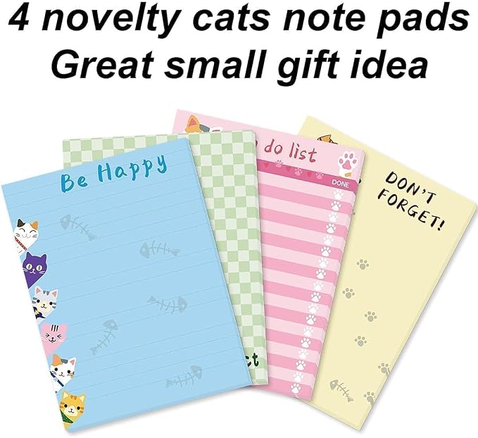 Fancy Land Cats Memo Pads 4 Pack Cute Animal Notepads - Image 8
