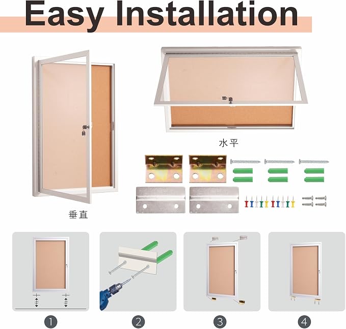 36×24 Inch Lockable Enclosed Bulletin Board, Weather-Resistant Outdoor - Image 5