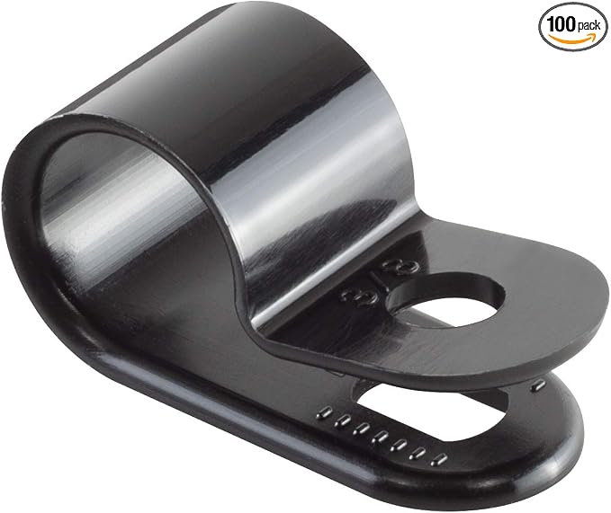 GTSE Black Nylon Plastic Cable Clamps, 3/8" Screw Mounts by GTSE