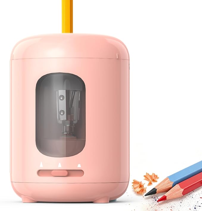 deli Electric Pencil Sharpener, 3 Sharpness Modes, Battery Operated by delioffice