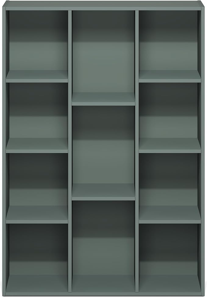 Furinno LUDER Book Shelf, 11-Cube Bookshelf, Reversible Bookcase, 9.4 x 29.1 x - Image 7