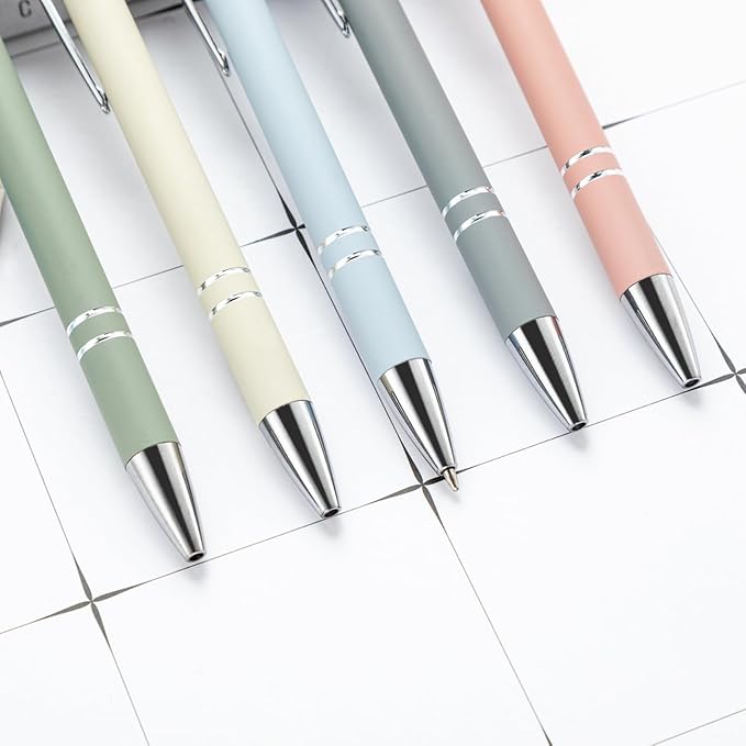 PASISIBICK 8 Pieces Ballpoint Pens, 2-in-1 Stylus Tip Retractable Ballpoint Pen, Metal Stylus Pen for Touch Screens, 1.0 mm Black Ink-DeskLoop Office