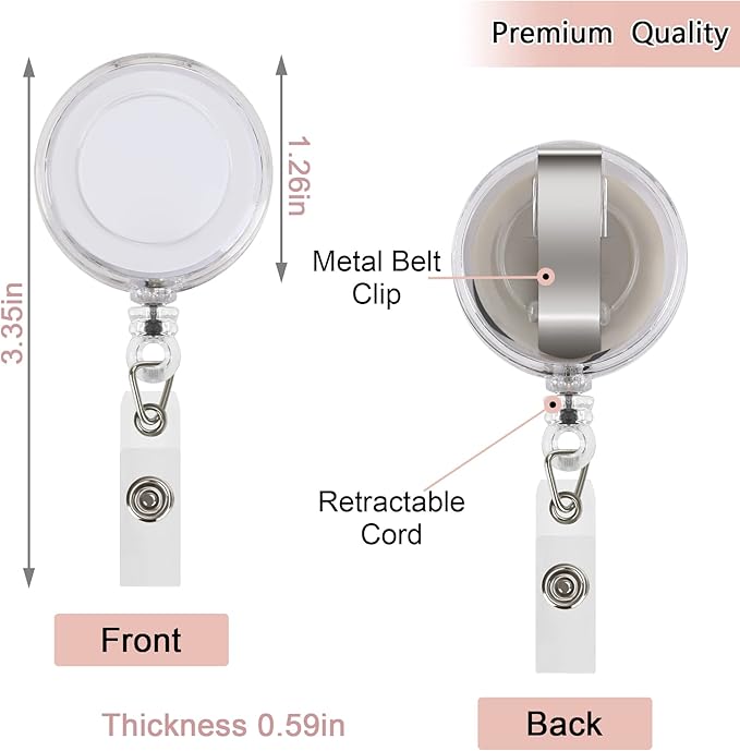 JANYUN 50 Pcs Retractable Badge Reel Clips Holder - Image 3