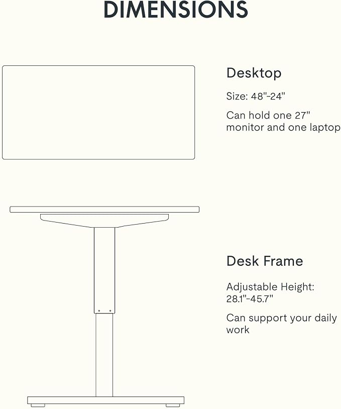 FLEXISPOT EN1 Bamboo Standing Desk, 48 x 24 Inches Whole-Piece Electric Height - Image 6