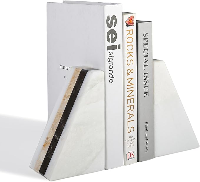 Karibiber Marble Book Ends, Non-Skid Bookends - Image 7