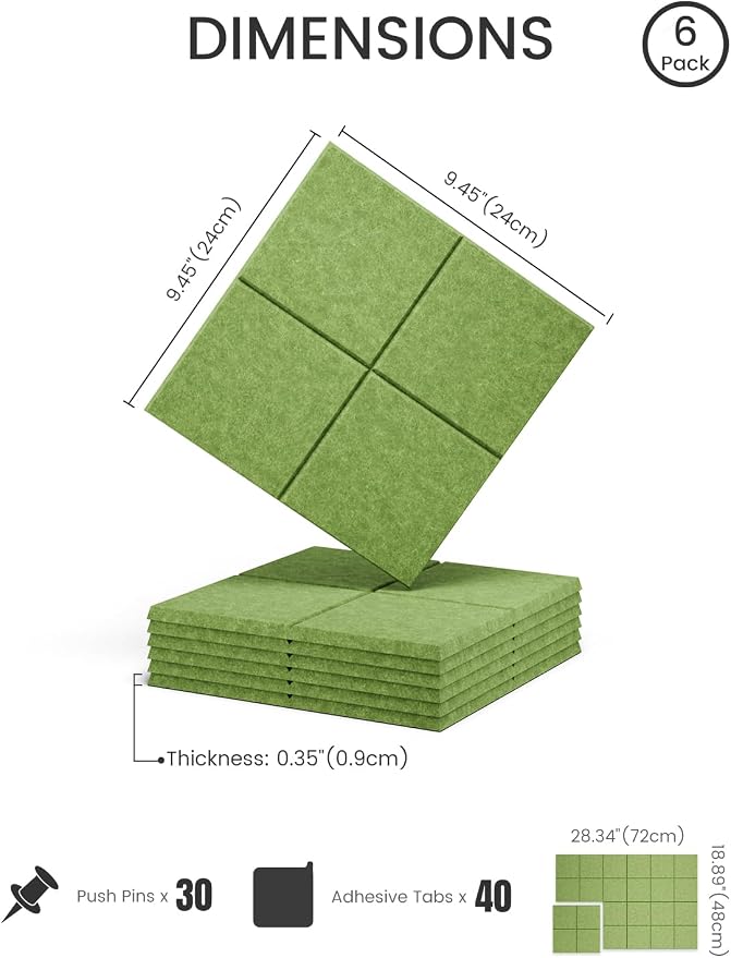 Felt Bulletin Board Tiles -28"x18" Cork Board Alternative - Image 2