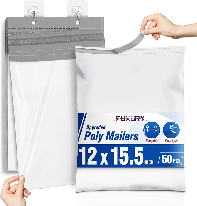 Fuxury Poly Mailers 12x15.5 50PC Shipping Bags by Fuxury
