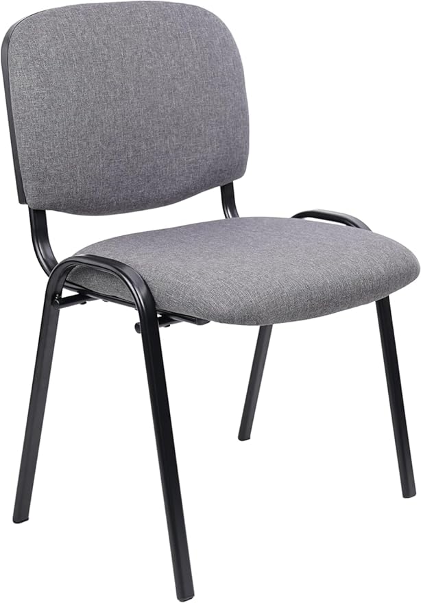 CLATINA Waiting Room Chairs Fabric Stackable Chair Metal Frame with Lumbar Support and Thickened Seat Cushion for Waiting Conference Room Guest Chairs 1 Pack…-DeskLoop Office