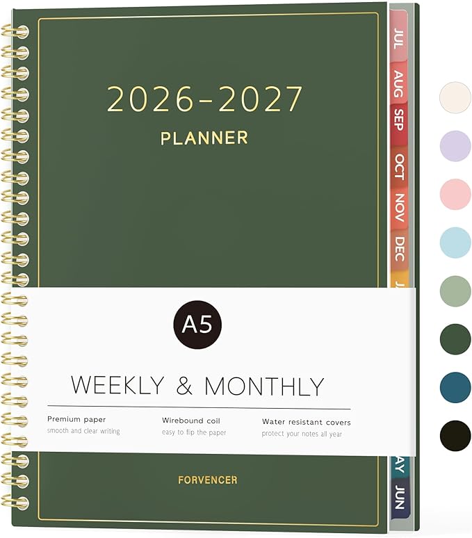 Forvencer Academic Planner 2026-2027, Weekly Monthly Calendar Planner, July by Forvencer