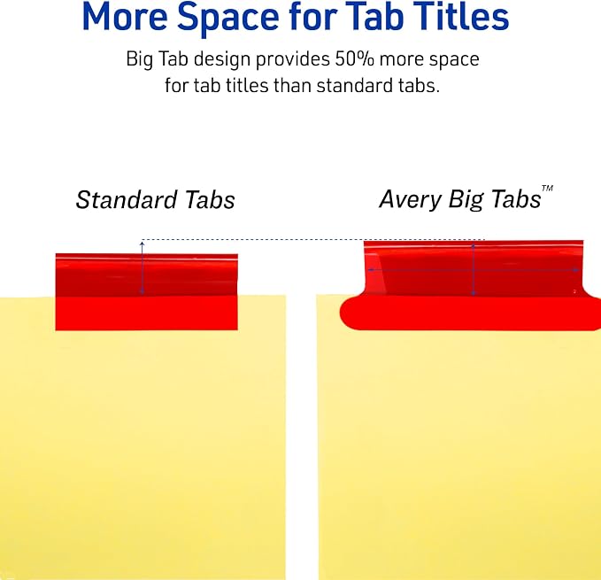 Avery Insertable Dividers for 3 Ring Binders, 8 Tabs per Set, Buff Paper - Image 4