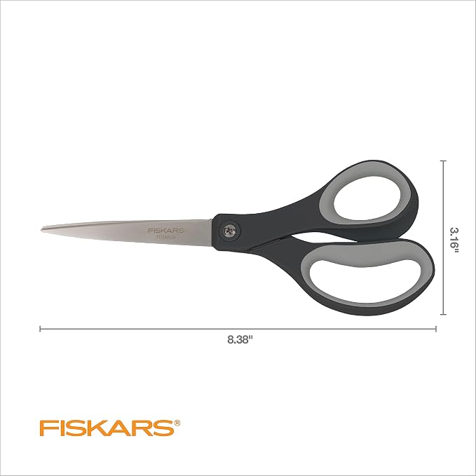 Fiskars 8” Everyday Titanium Comfort Grip Scissors, Home & Office Scissors - Image 6