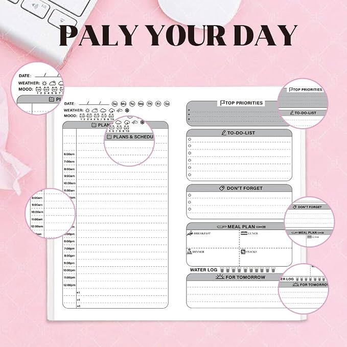 Travelers Notebook Inserts, Undated Daily Planner, Hourly Schedule Appointment - Image 3