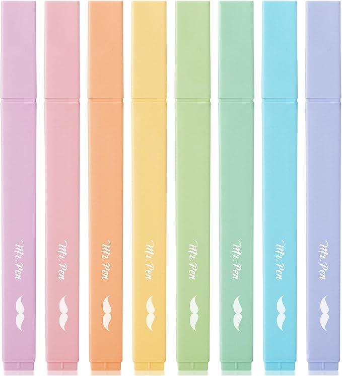Mr. Pen- Aesthetic Highlighters No Bleed, 8 Pack, Cute Highlighters Assorted by MrPen