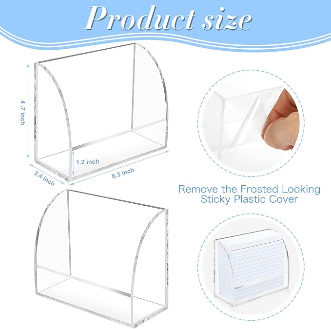 2 PCS 4 X 6 Index Card Holder Clear Acrylic Card Holder - Image 3