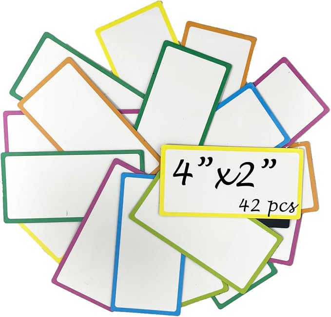 42-Pack 4" x 2" Magnetic Dry Erase Magnets Lable Notes by Unknown