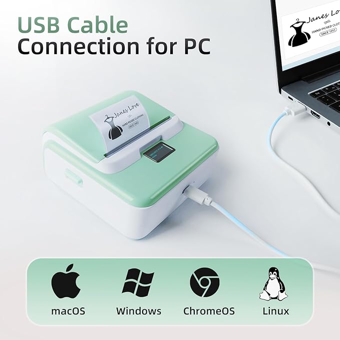 ORGSTA Label Maker Machine with Tape, T003 Thermal Label Maker, 3.15 Inch Bluetooth Label Printer Compatible with Phone & PC, Sticker Printer Barcode Thermal Maker for Small Business, Home, School-DeskLoop Office