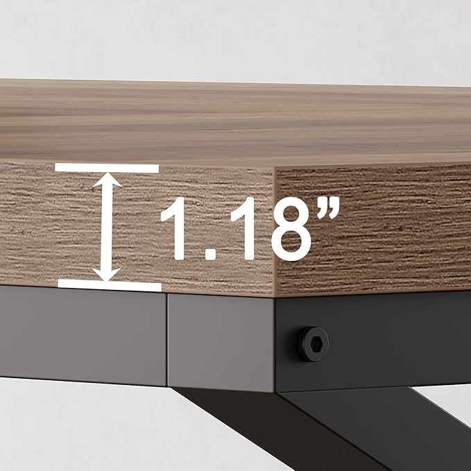 HSH Extra Large Home Office Desk, Rustic Wood and Metal Computer Desk for 2 People, 78 Inch Long Executive Writing Study Gaming Double Desk Workstation, Bedroom Living Room PC Table for 2 Monitors-DeskLoop Office