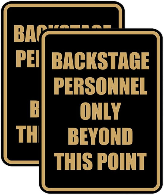 Portrait Round Backstage Personnel Only Beyond This Point Door or Wall Sign by SignsByLITA